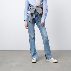 NWOT Zara Slim Flared Split Flare Denim Jeans Size 28